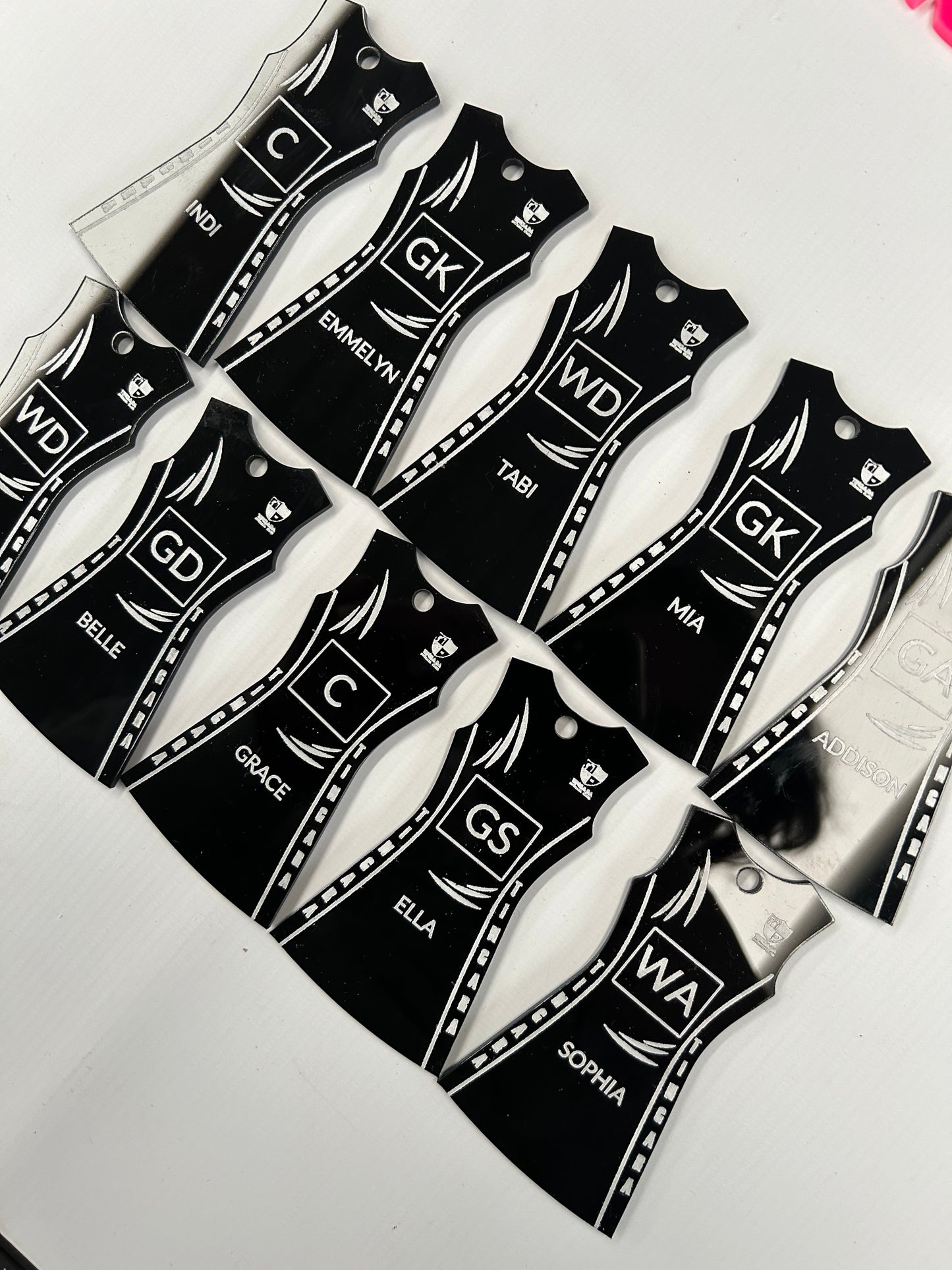 Personalised Netball Dress Keyring